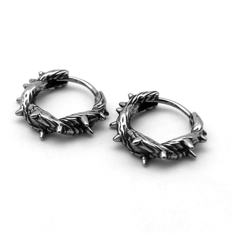 Street Fashion Punk - Boucles d'oreilles créoles épaisses noires punk