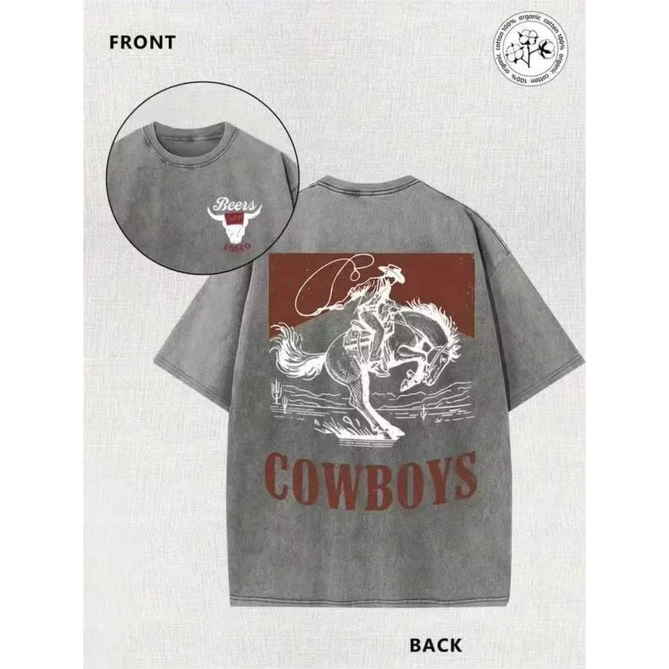 Italy Fashion Street - T-shirt décontracté pour homme style western