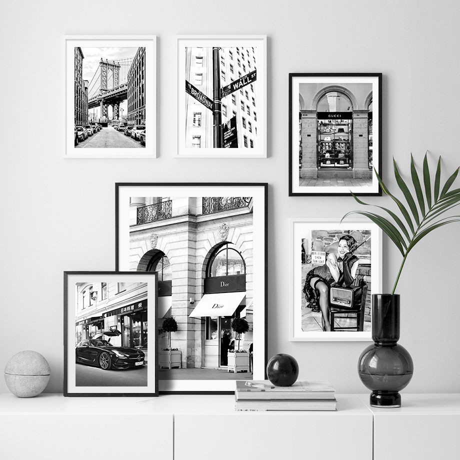 Street Fashion In Paris - Affiches et impressions nordiques noir et