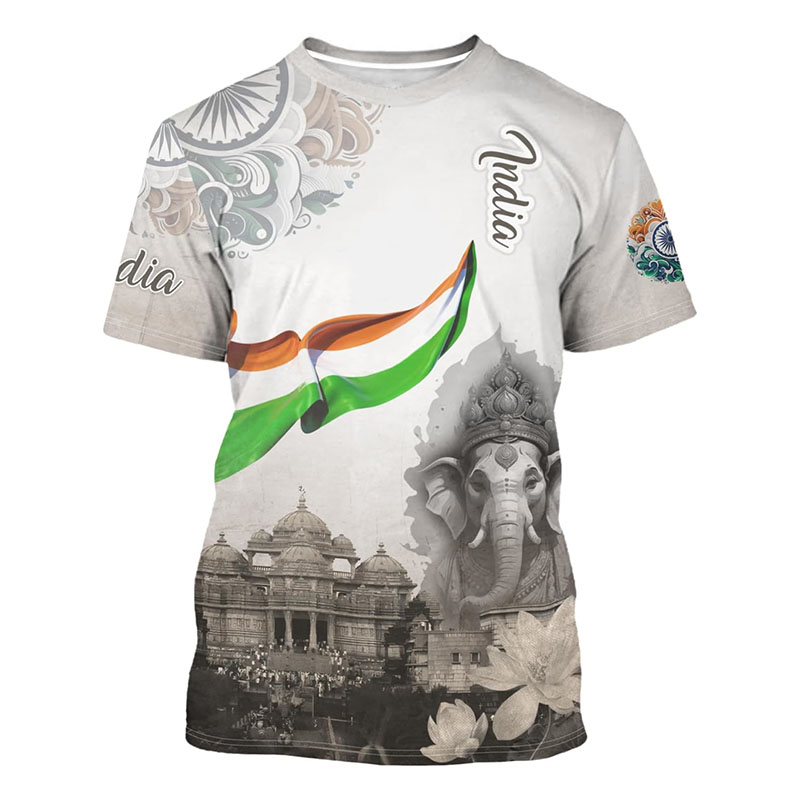 Street Fashion India - T-shirt à Manches Courtes et Col