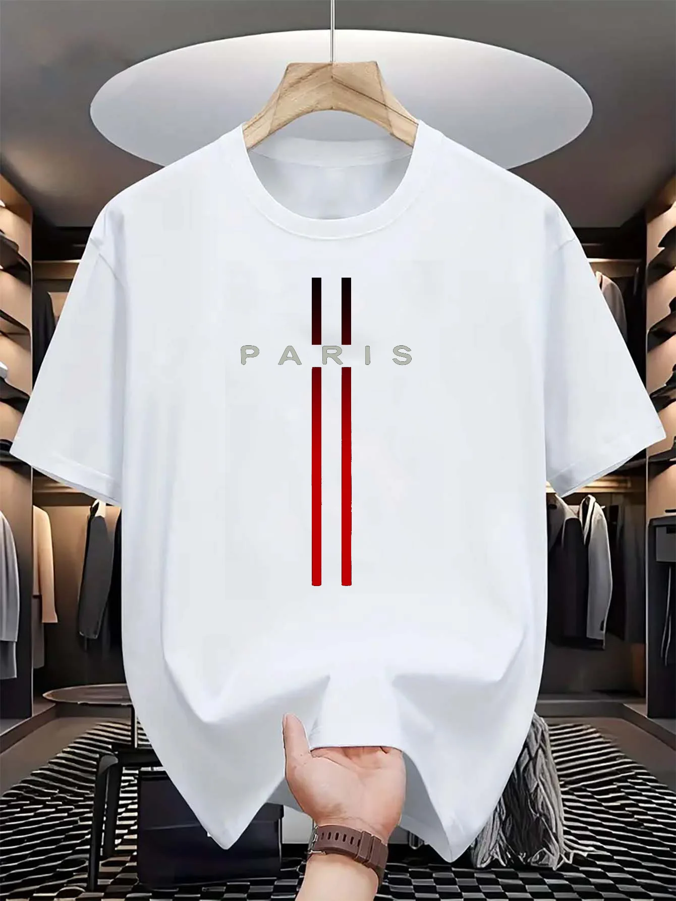 Street Fashion In Paris - T-shirt décontracté d'été pour homme 100