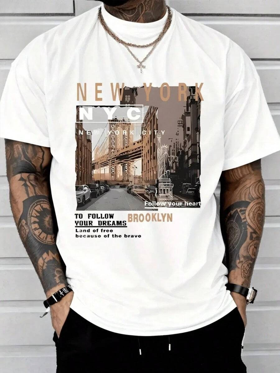 Street Fashion New York 2026 - T-shirts en coton décontractés pour hommes
