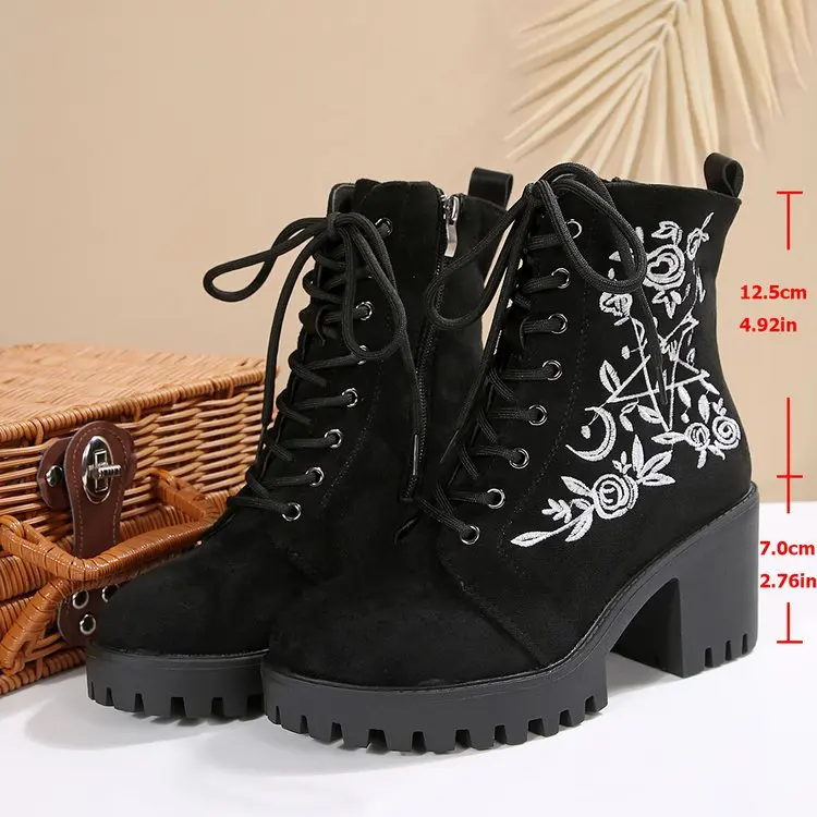 Street Fashion Punk - 2025 nouvelle fleur plate-forme bottes gros
