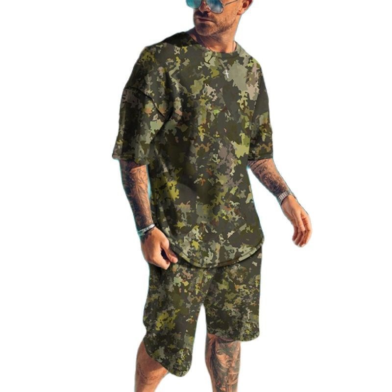 Camo Pattern Set - Survêtements d'été pour hommes, ensemble T-shirt