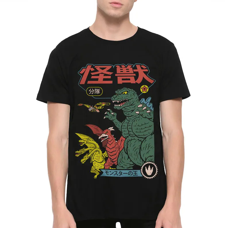 Street Fashion Japan - T-shirt graphique Godzilla Gojira, film japonais