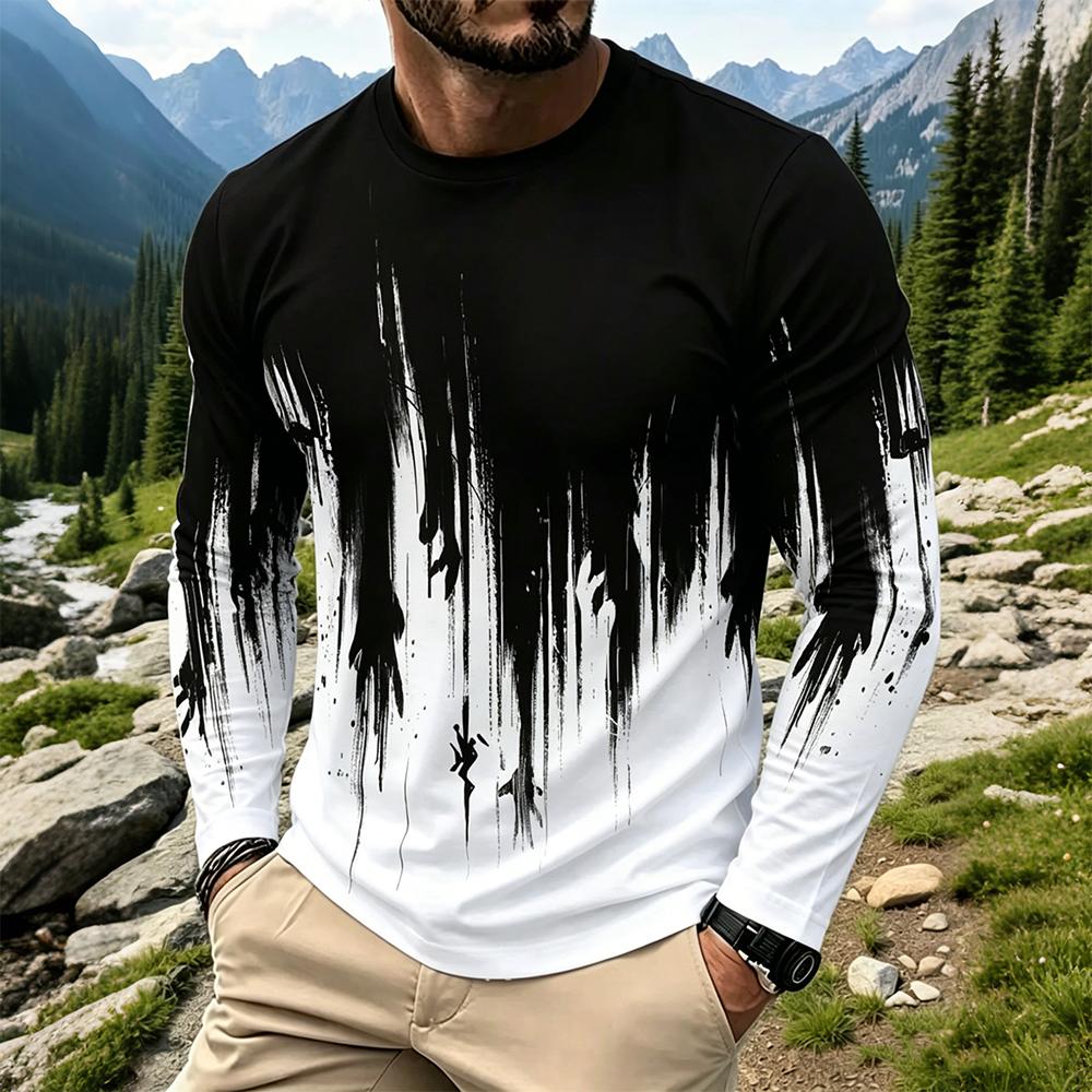 Fashion Streetwear - T-shirt à manches longues dégradé effet