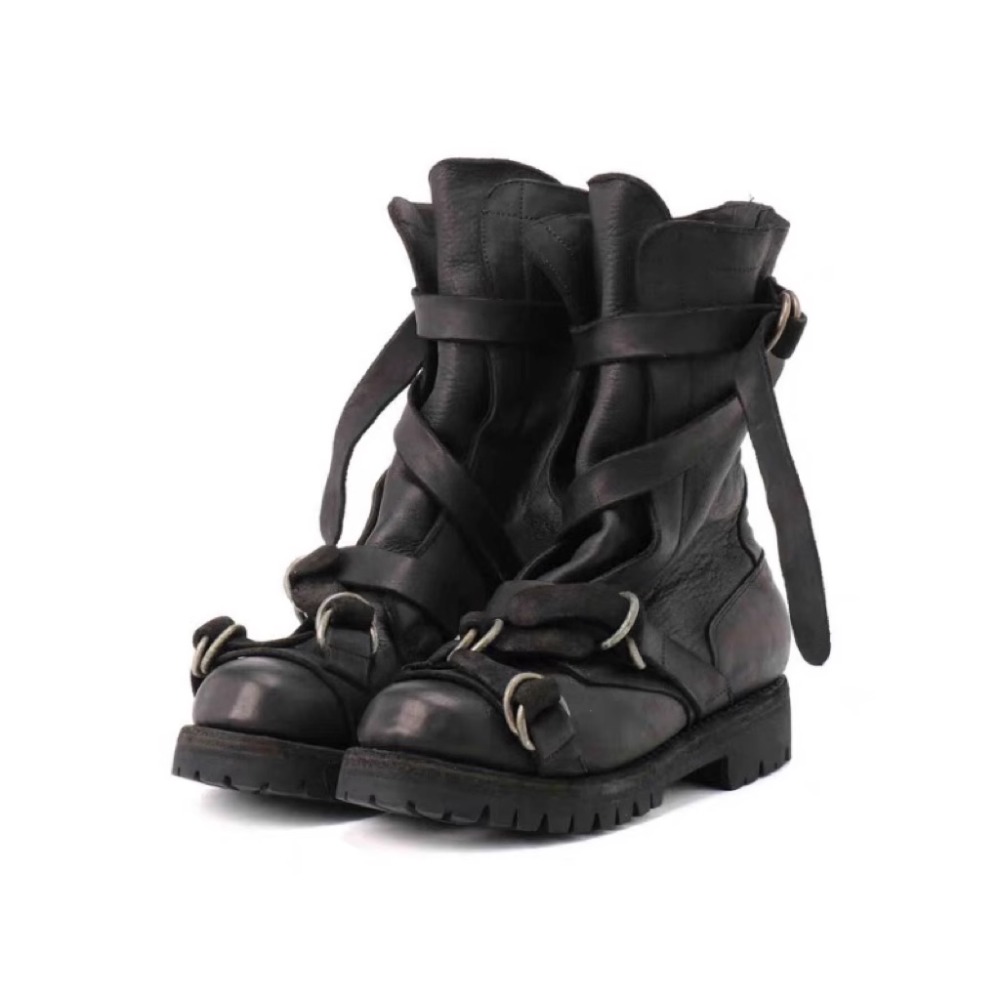 Street Fashion Punk - Bottes de moto en cuir pour