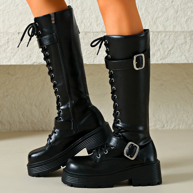 Bottes hautes pour femmes à se - Street Fashion Punk avis et prix