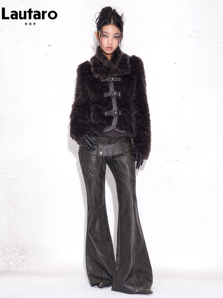 Pantalon évasé en cuir PU viei - Street Fashion Punk avis et prix