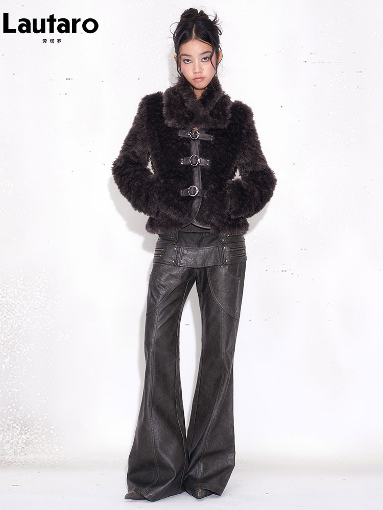 Pantalon évasé en cuir PU viei - Street Fashion Punk avis et prix