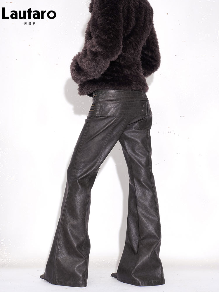 Pantalon évasé en cuir PU viei - Street Fashion Punk avis et prix