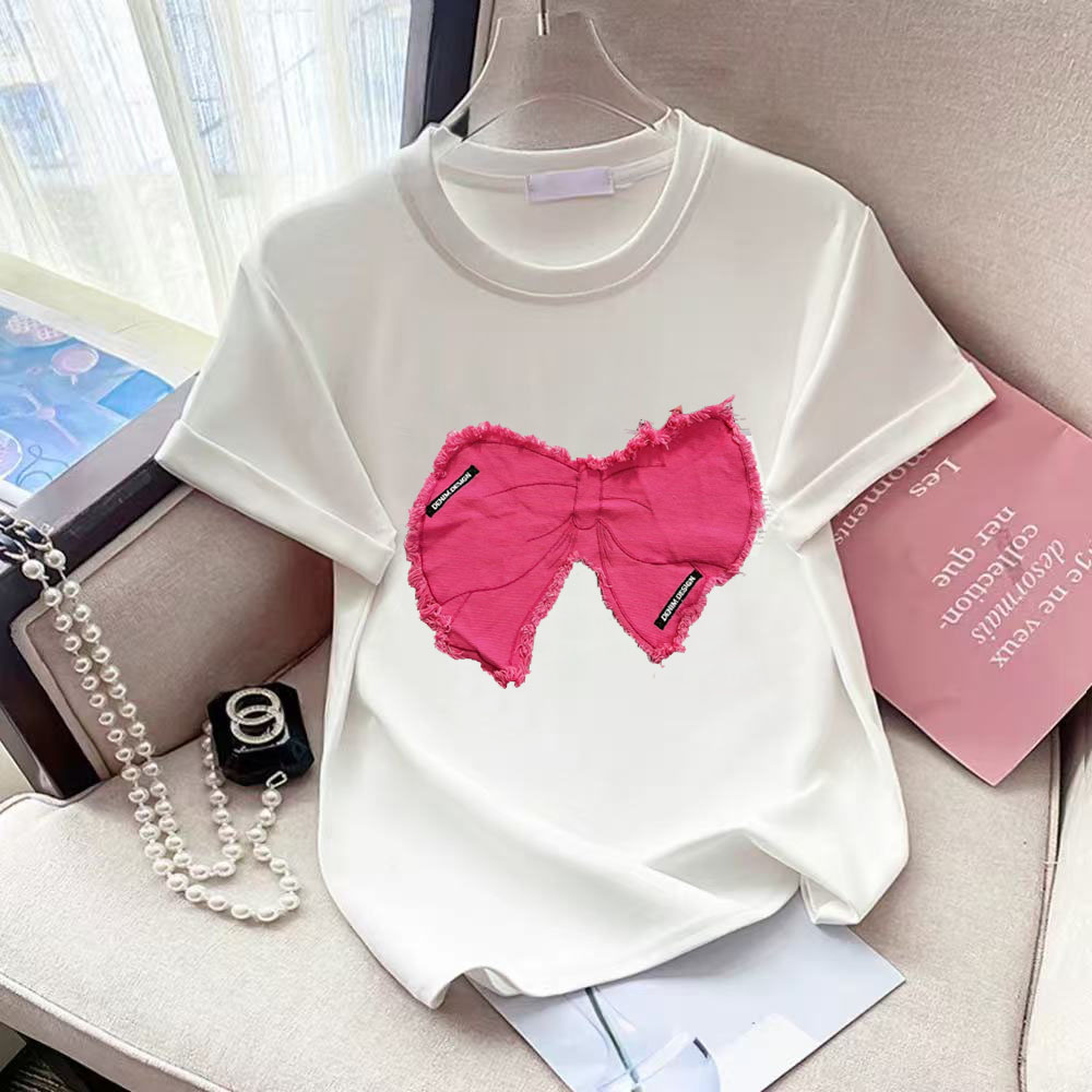 Rose rouge Denim nœud papillon - Street Fashion Shanghai avis et prix
