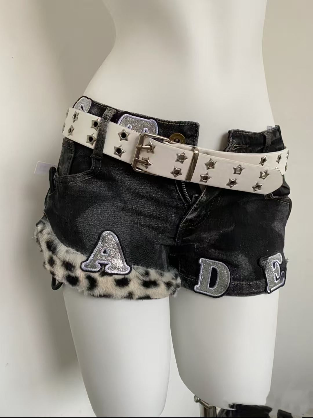 Y2k brodé Patch Denim Shorts f - Street Fashion Harajuku avis et prix