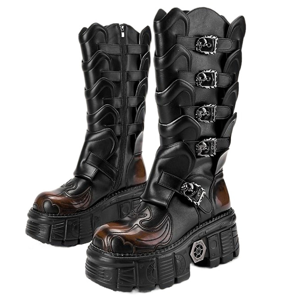 Bottes de moto Punk en cuir vé - Street Fashion Punk avis et prix