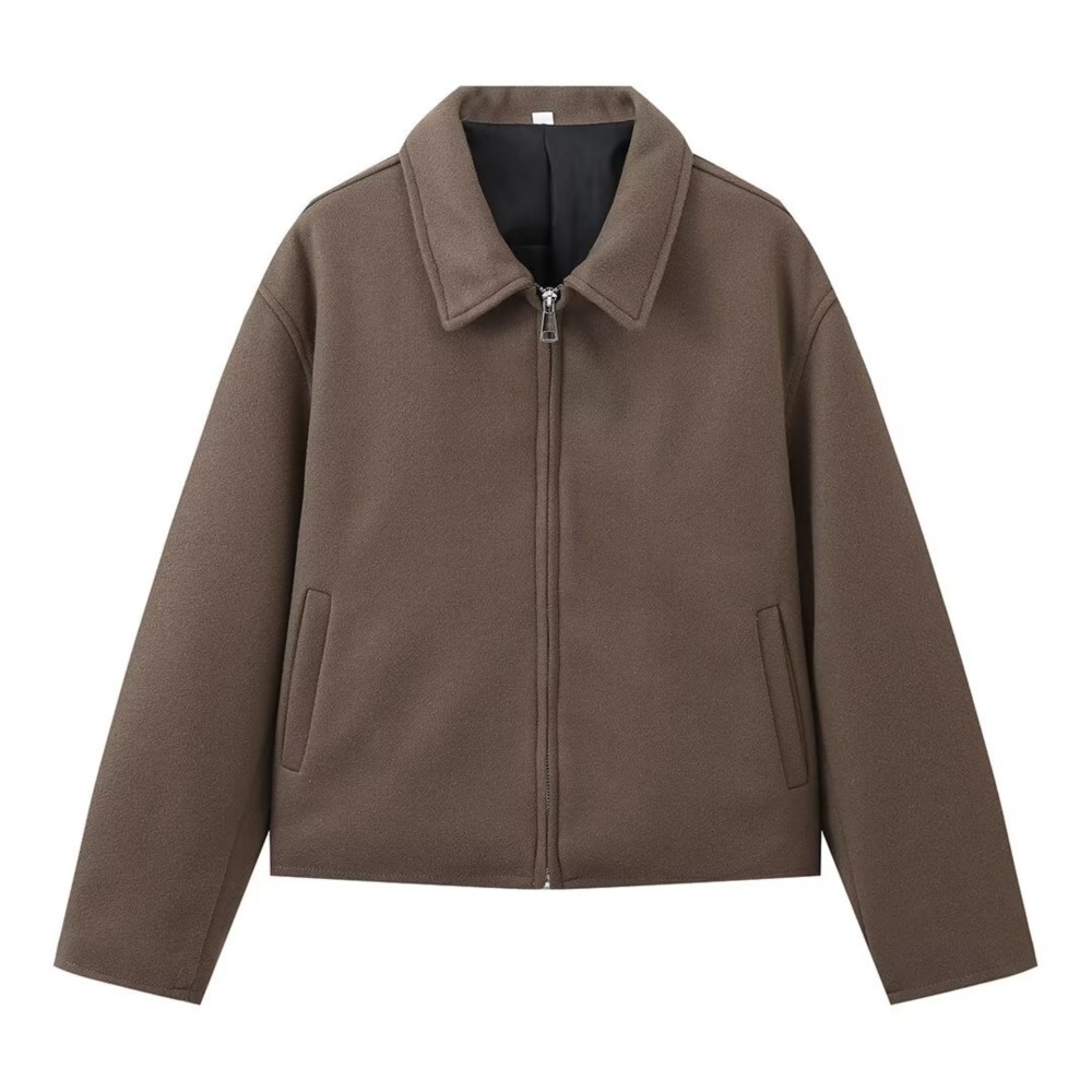 Veste à col coloré marron mono - Street Fashion Shanghai avis et prix