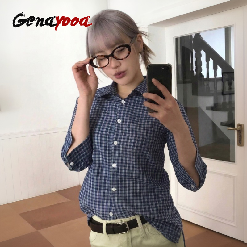 Genayooa Y2k chemise à carreau - Street Fashion Japan avis et prix