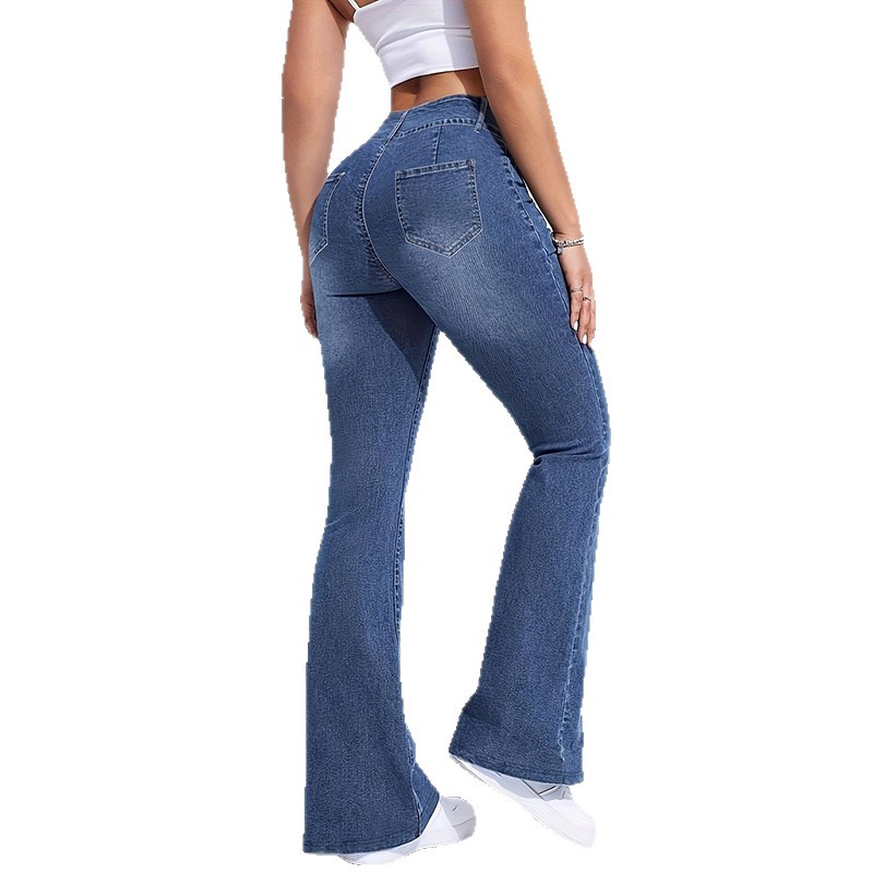 Nouveau pantalon évasé en imit - Street Fashion Shanghai avis et prix